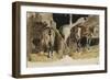 Chevaux dans une écurie; vers 1824-1825-Eugene Delacroix-Framed Giclee Print