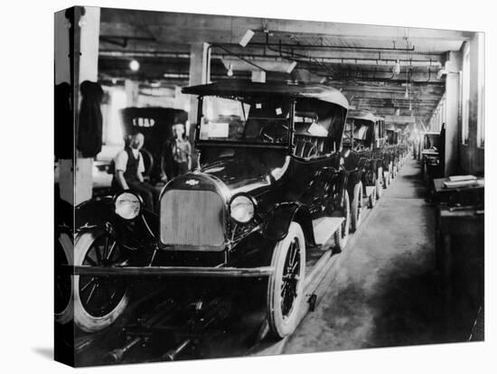 Chevrolet 490 Cars on Production Line, C1920-null-Stretched Canvas