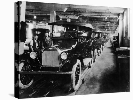 Chevrolet 490 Cars on Production Line, C1920-null-Stretched Canvas