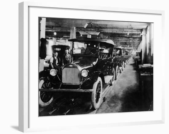 Chevrolet 490 Cars on Production Line, C1920-null-Framed Photographic Print