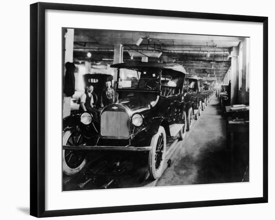 Chevrolet 490 Cars on Production Line, C1920-null-Framed Photographic Print