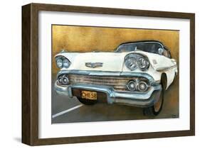 Chevrolet 58 Blanche-Cobe-Framed Art Print