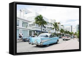 Chevrolet Bel Air, Year of Manufacture 1957, the Fifties, American Vintage Car, Ocean Drive-Axel Schmies-Framed Stretched Canvas