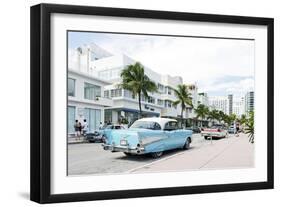 Chevrolet Bel Air, Year of Manufacture 1957, the Fifties, American Vintage Car, Ocean Drive-Axel Schmies-Framed Photographic Print