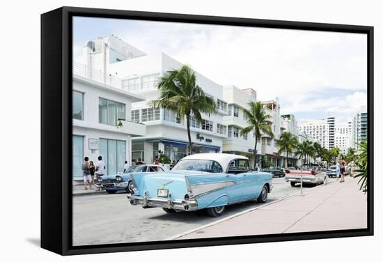 Chevrolet Bel Air, Year of Manufacture 1957, the Fifties, American Vintage Car, Ocean Drive-Axel Schmies-Framed Stretched Canvas