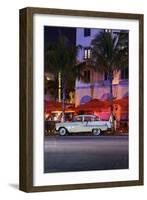 Chevrolet Bel Air, Year of Manufacture 1957, the Fifties, American Vintage Car, Ocean Drive-Axel Schmies-Framed Photographic Print