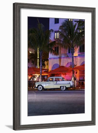 Chevrolet Bel Air, Year of Manufacture 1957, the Fifties, American Vintage Car, Ocean Drive-Axel Schmies-Framed Photographic Print