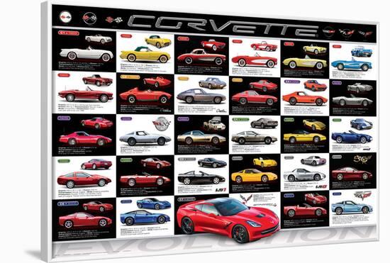 Chevrolet: Corvette- Evolution Specs-null-Framed Poster