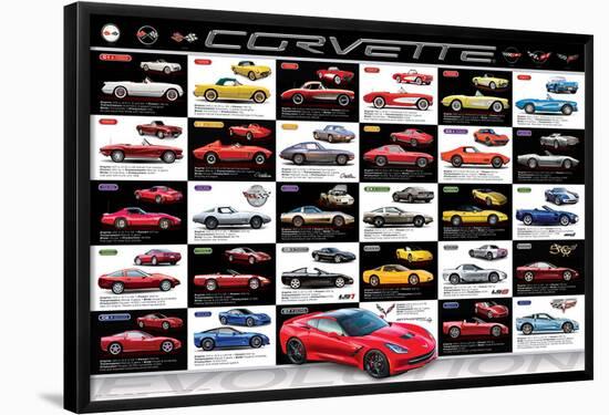 Chevrolet: Corvette- Evolution Specs-null-Framed Poster