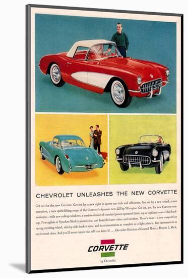 Chevrolet Unleashes Corvette-null-Mounted Art Print