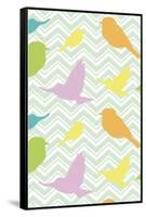 Chevron Birds-Joanne Paynter Design-Framed Stretched Canvas