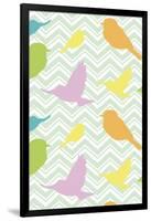 Chevron Birds-Joanne Paynter Design-Framed Giclee Print