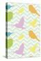 Chevron Birds-Joanne Paynter Design-Stretched Canvas