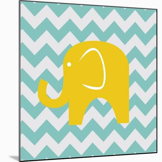 Chevron Elephant-N. Harbick-Mounted Premium Giclee Print