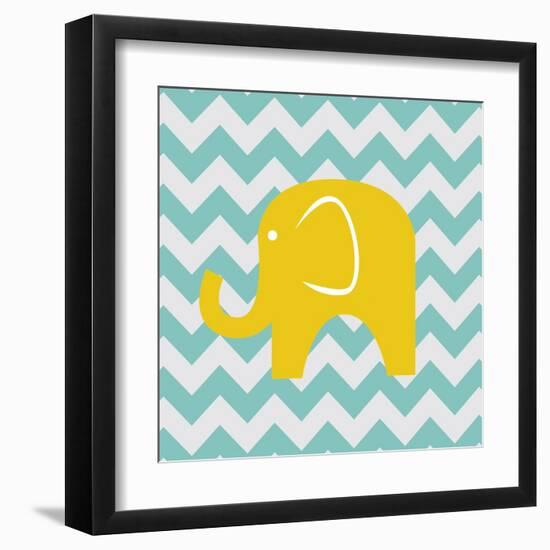 Chevron Elephant-N. Harbick-Framed Art Print