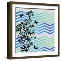 Chevron Floral-Bee Sturgis-Framed Art Print