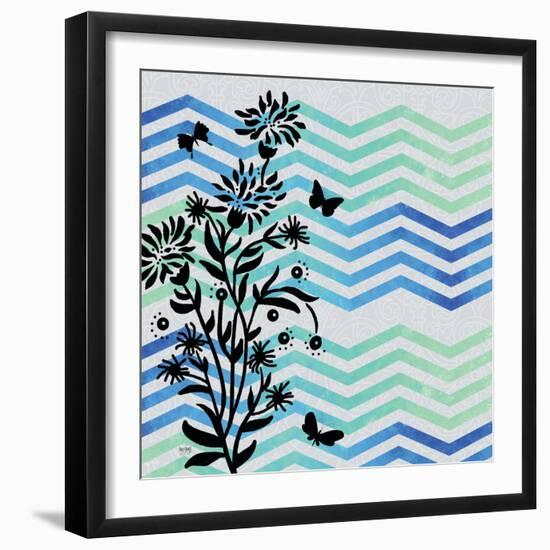 Chevron Floral-Bee Sturgis-Framed Art Print