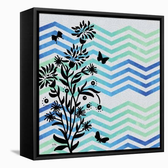 Chevron Floral-Bee Sturgis-Framed Stretched Canvas