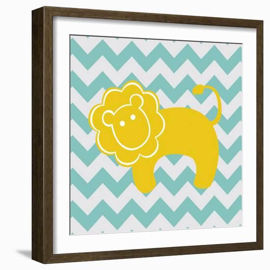 Chevron Lion-N. Harbick-Framed Art Print