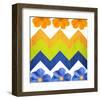 Chevron Pattern with Flowers-Irena Orlov-Framed Art Print