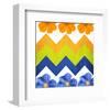 Chevron Pattern with Flowers-Irena Orlov-Framed Art Print