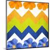 Chevron Pattern with Flowers-Irena Orlov-Mounted Art Print