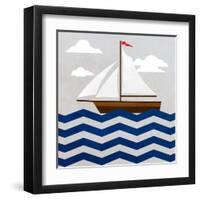 Chevron Sailing II-SD Graphics Studio-Framed Art Print