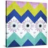 Chevron with Flowers-Irena Orlov-Stretched Canvas