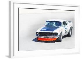 Chevy Camaro Monterey Watercolor-NaxArt-Framed Art Print