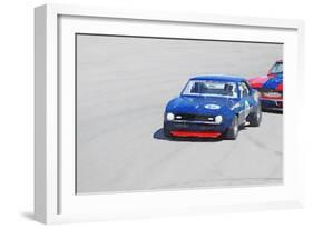 Chevy Camaro on Race Track Watercolor-NaxArt-Framed Art Print