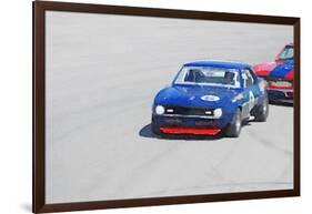 Chevy Camaro on Race Track Watercolor-NaxArt-Framed Art Print