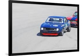 Chevy Camaro on Race Track Watercolor-NaxArt-Framed Art Print