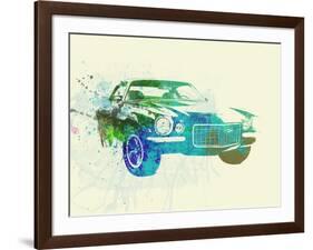 Chevy Camaro Watercolor-NaxArt-Framed Art Print