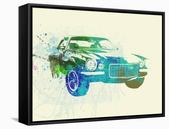 Chevy Camaro Watercolor-NaxArt-Framed Stretched Canvas