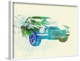 Chevy Camaro Watercolor-NaxArt-Framed Art Print