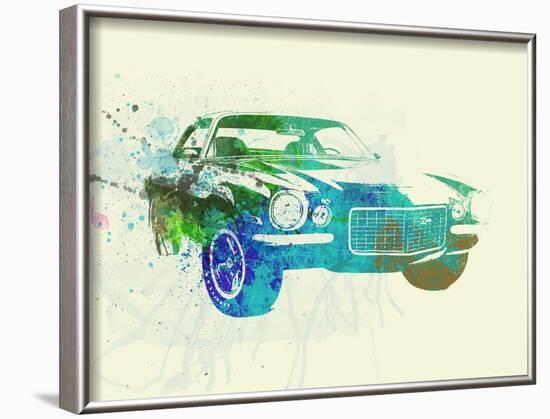 Chevy Camaro Watercolor-NaxArt-Framed Art Print