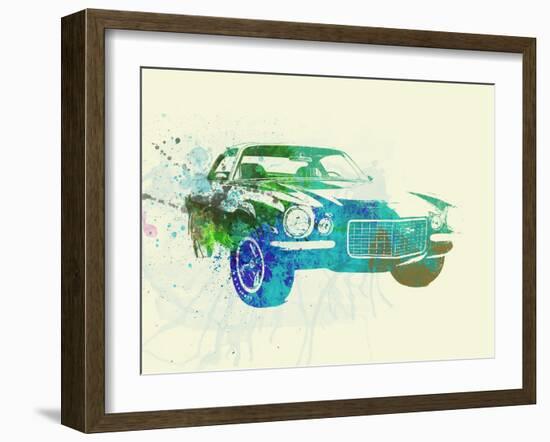 Chevy Camaro Watercolor-NaxArt-Framed Art Print