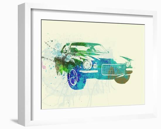 Chevy Camaro Watercolor-NaxArt-Framed Art Print