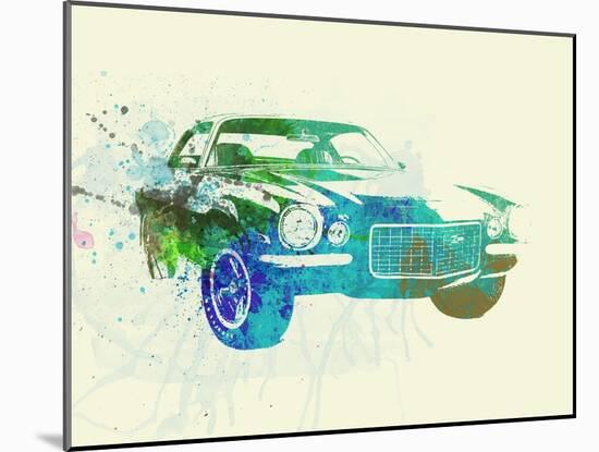 Chevy Camaro Watercolor-NaxArt-Mounted Art Print