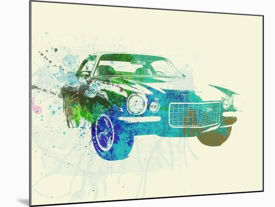 Chevy Camaro Watercolor-NaxArt-Mounted Art Print