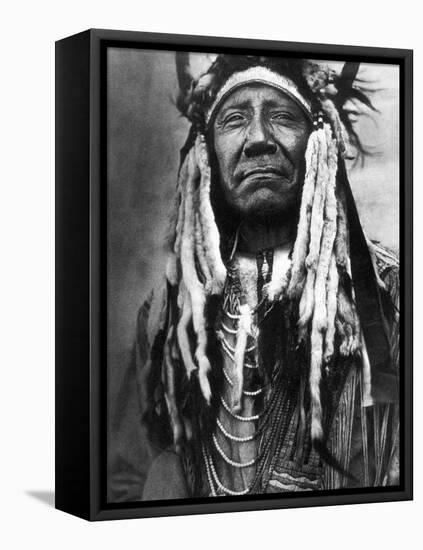 Cheyenne Chief, C1910-Edward S^ Curtis-Framed Stretched Canvas