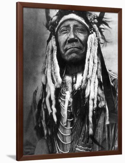 Cheyenne Chief, C1910-Edward S^ Curtis-Framed Photographic Print