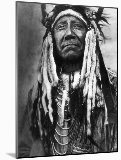 Cheyenne Chief, C1910-Edward S^ Curtis-Mounted Photographic Print