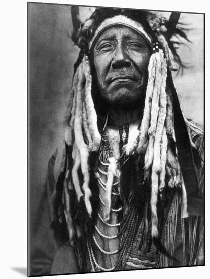 Cheyenne Chief, C1910-Edward S^ Curtis-Mounted Photographic Print