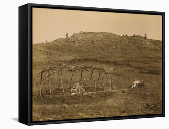 Cheyenne Indian Sweat Lodge Frame, 1910-Science Source-Framed Stretched Canvas