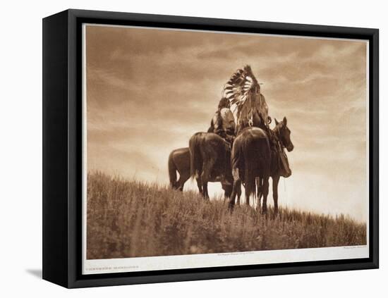 Cheyenne Warriors, 1905, Photogravure by John Andrew and Son (Photogravure)-Edward Sheriff Curtis-Framed Stretched Canvas