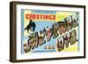 Cheyenne, Wyoming - Large Letter Scenes, Greetings From-Lantern Press-Framed Art Print