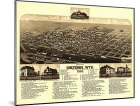 Cheyenne, Wyoming - Panoramic Map-Lantern Press-Mounted Art Print