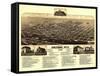 Cheyenne, Wyoming - Panoramic Map-Lantern Press-Framed Stretched Canvas