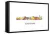 Cheyenne Wyoming Skyline-Marlene Watson-Framed Stretched Canvas